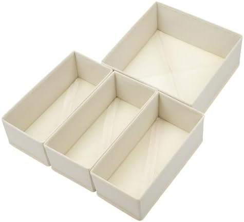 Bructhun Drawer Organizer Set of 4- Fabric Storage Bins by Bructhun