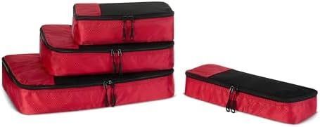 Amazon Essentials 4-Piece Packing Cubes Travel Accessories Set, Luggage by AmazonEssentials