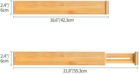 VaeFae 12-Pack Adjustable Bamboo Drawer Dividers, Expandable Drawer Organizer - Image 4