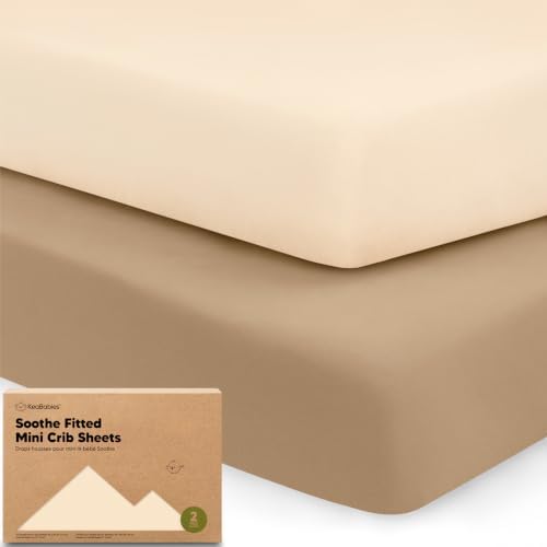 2-Pack Mini Crib Sheets Fitted, 38x26 Pack N Play Mattress Sheets by KeaBabies