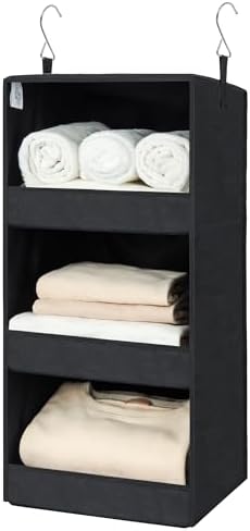 GRANNY SAYS 3-Shelf Hanging Closet Organizer, Collapsible Closet Hanging Shelves by GRANNYSAYS