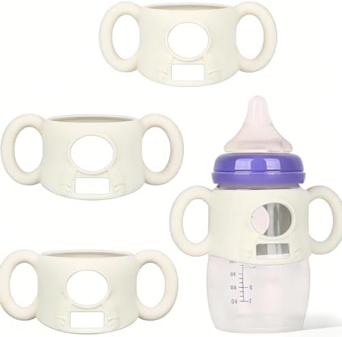 3 White Silicone Handles Fit for Lansinoh Anti-Colic 5&8 OZ PP Bottles by Unknown