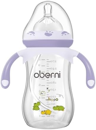 Oberni Baby Bottles, Weighted Straw Toddler Milk Bottles by oberni