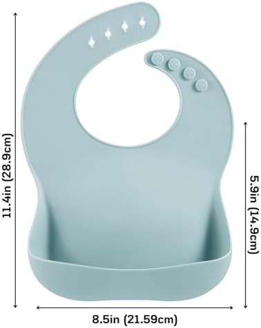 PandaEar Set of 3 Silicone Baby Bibs Waterproof, 10-72 Months - Image 3