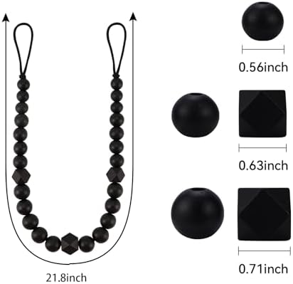 KLOGTSIND Wood Bead Curtain Tiebacks, 4 Pack Curtain Tie Backs - Image 4