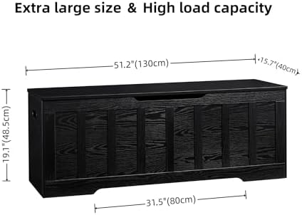 VANKILEY 51.2" Storage Chest Extra Large, Wooden Storage Bench - Image 3
