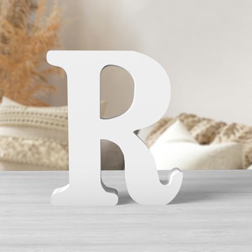 6 Inch White Wood Letters Unfinished Wood Letters by ZARUATU