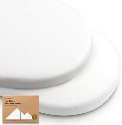 2-Pack Baby Bassinet Sheets Girl, 33x17 Bedside Sheets by KeaBabies