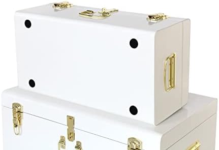 Vixdonos Decorative Metal Box Storage Trunks Set of 2 College Dorm Chest - Image 3