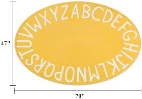 Topotdor Oval ABC Area Rug, 47x70 Inch Soft Floor Carpet - Image 2