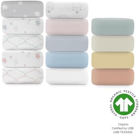 Newton Baby Fitted Mini Crib Sheet 2-Pack, Organic Muslin - Image 4