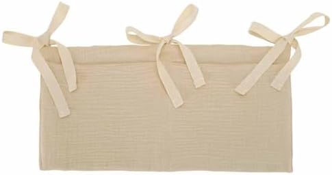 Cotton Baby Bedside Hanging Storage Bag, 2 Pockets Organizer - Image 2