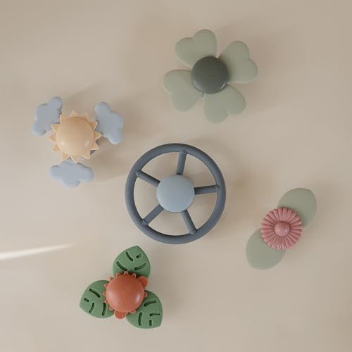 mushie Wheel Suction Spinner Toy | Toddler Sensory Toys - Image 2