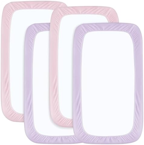 Pack and Play Sheets Fitted 4 Pack, Breathable Baby Playard Mattress Sheet - Image 7