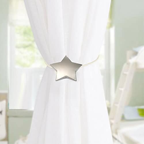Magnetic Curtain Tiebacks 1 Pair Curtain Clips Rope Holdbacks Moon and Star - Image 5