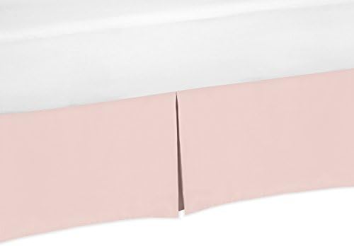 Blush Pink Baby Girl Pleated Crib Bed Skirt Dust Ruffle by SweetJojoDesigns