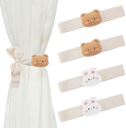 Cute Cartoon Animal Curtain Tiebacks 4Pcs Drape Rope Holdbacks by UFURMATE