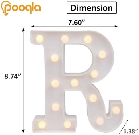 Pooqla LED Marquee Letter Lights, Warm White and Cool White Decorative Lighted - Image 5