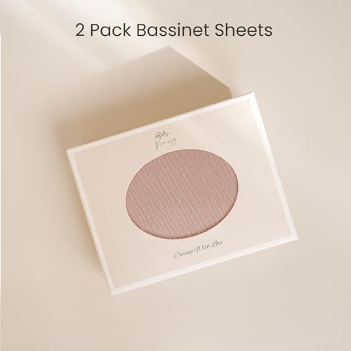 Konssy 2 Pack Muslin Bassinet Sheets - Image 6