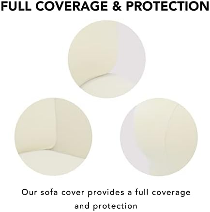 PureFit Stretch Couch Covers for Sofa Large Sofa Slipcovers Ivory - Image 4