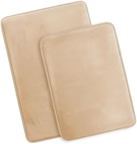 Clara Clark 2 Piece Bathroom Rugs Bath Mat Set, Velvet Memory Foam Bath Mats - Image 4