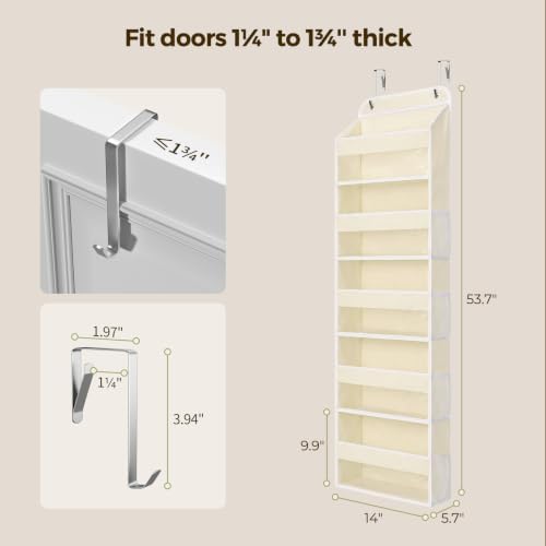 LAMU Over the Door Organizer, Large Capacity Behind the Door Storage - Image 3