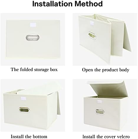 Linen Fabric Foldable Collapsible Storage Cube Bin Organizer Basket Fabric - Image 5