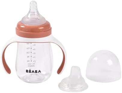 BEABA 2-in-1 Baby Bottle to Transition Sippy Cup, No Spill Sippy Cup, Includes by BEABAUSA