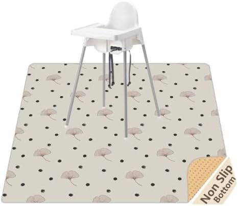 Splat Mat for Under High Chair, Waterproof Washable High Chair Floor Mat by WOMUMON