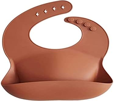 mushie Silicone Baby Bib | Adjustable Fit Waterproof Bibs - Image 4