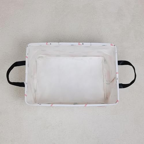 Rectangular Collapsible Leaf Flamingo Storage Basket Nursery Organizer - Image 7