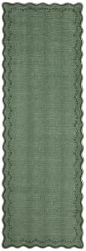 GarveeHome 2.5x8 Scalloped Washable Runner Rug Non Slip Hallway Kitchen Rug - Image 4