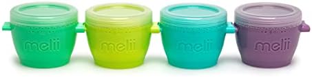 melii Snap & Go Baby Food Storage Containers | 4 Pack 6 oz, Stackable Snack by melii