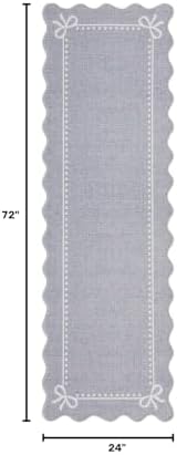 Garvee Scalloped Bow Runner Rug 2x6 Washable Kitchen Runner Rug Non-Slip - Image 2