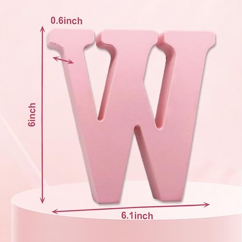AOCEAN 6 Inch Pink Wood Letters Unfinished Wooden Letters - Image 2