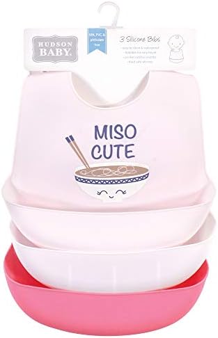 Hudson Baby Unisex Baby Silicone Bibs, Miso Cute, One Size - Image 2
