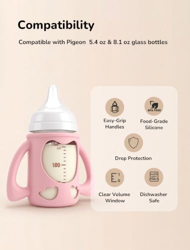 4-Pack Silicone Sleeves for Pigeon Glass Nursing Bottle 5.4 & 8.1 oz - Image 2