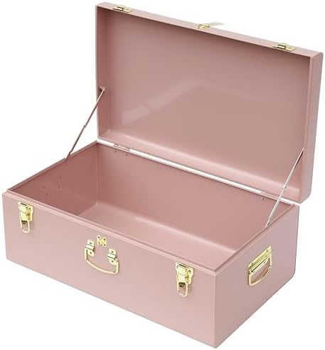 Vixdonos Large Metal Trunk Decorative Storage Box College Dorm Chest by Vixdonos
