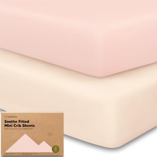 2-Pack Mini Crib Sheets Fitted, 38x26 Pack N Play Mattress Sheets by KeaBabies