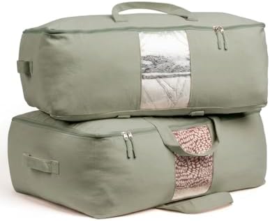 Soft Canvas Storage Bags with Zipper. Thick Breathable by VeraMia