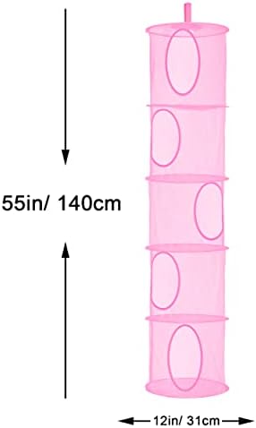 2Pcs Hanging Stuffed Animal Storage Hammock Net 5 Tiers - Image 3