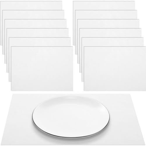 Fullhawl 60 Pcs White Paper Placemats, Disposable Table Mats by Fullhawl