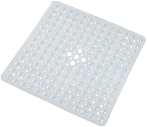 Anti-Slip Bathtub Shower Mat 21×21 Inch Clear White by ERASILKEN-X