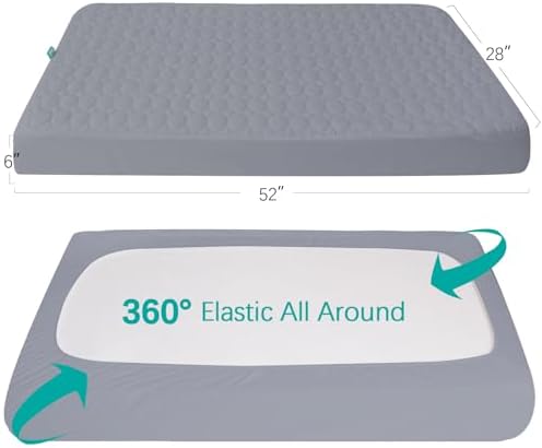 Biloban Crib Mattress Protector Waterproof Sheets Fitted 52” x 28” - Image 6