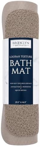 Home Expressions Non Slip with Suction Cups Loofah Bathmat 27"x15" & 29.5"X16.9" by Home+Expressions