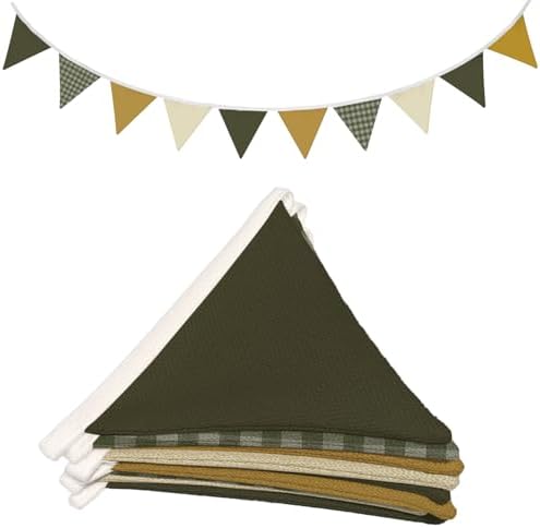 Lacama Nursery Wall Decor Sage Green Pennant Banner Flags by Lacama