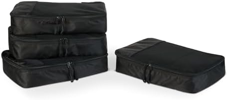 Amazon Essentials 4-Piece Packing Cubes Travel Accessories Set, Luggage by AmazonEssentials