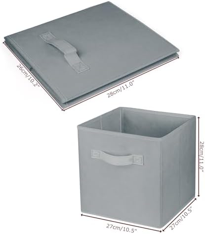 2 Pcs Storage Cubes, 10.5 Inch Collapsible Storage Bins, Fabric Foldable Bins - Image 3