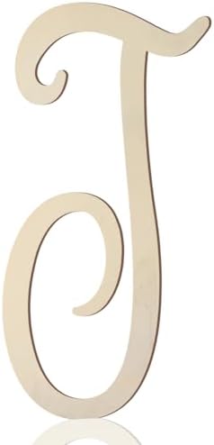 Wooden Letters 12 Inch for Wall Decor Large Cursive Wood Monogram Letters T by Focal20Craft