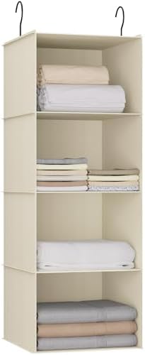 Hanging Closet Organizer 4-Shelf, Oxford Fabric Wardrobe Storage by DonYeco